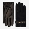 Fabrizio (Schwarz) – Tweed-Herrenhandschuhe mit Touchscreen-Funktion und verstellbarem Druckknopf
