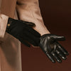 Fabrizio (Schwarz) – Tweed-Herrenhandschuhe mit Touchscreen-Funktion und verstellbarem Druckknopf