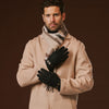 Fabrizio (Schwarz) – Tweed-Herrenhandschuhe mit Touchscreen-Funktion und verstellbarem Druckknopf