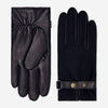 Fabrizio (Marineblau) - Tweed-Herrenhandschuhe mit Touchscreen-Funktion und verstellbarem Druckknopf