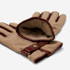Fabrizio (brown) - Tweed men's gloves with touchscreen capability and adjustable snap button