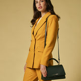 Federica (green) - Italian calf leather women's crossbody bag (with shoulder strap)