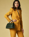 Federica (green) - Italian calf leather women's crossbody bag (with shoulder strap)