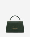 Federica (green) - Italian calf leather women's crossbody bag (with shoulder strap)
