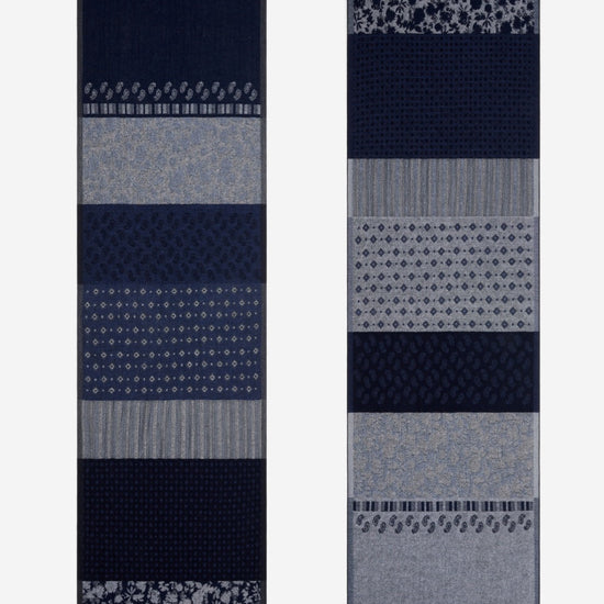 Federico (grey/blue) - warm and soft Italian scarf from wool blend - Fratelli Orsini - Luxury Italian Scarf - Handmade in Italy - 3