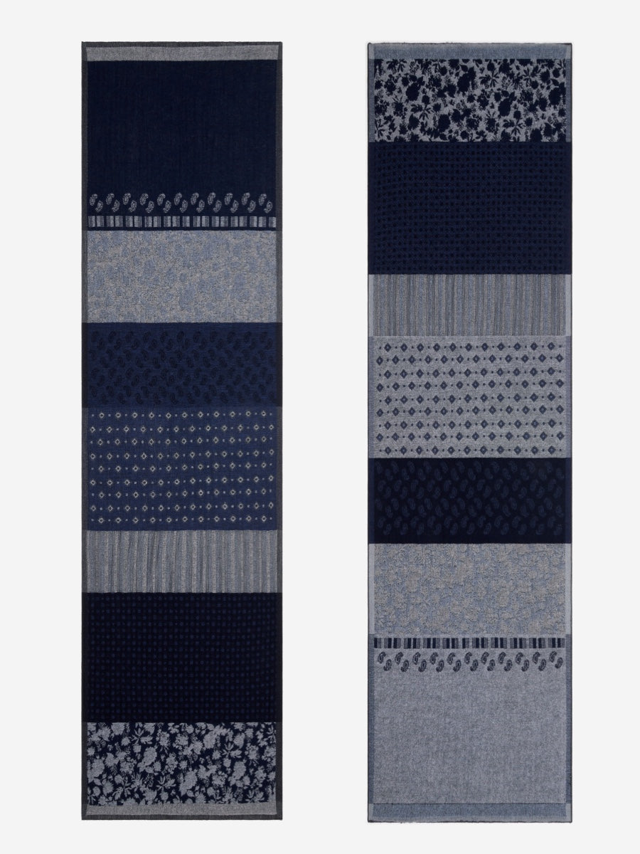 Federico (grey/blue) - warm and soft Italian scarf from wool blend - Fratelli Orsini - Luxury Italian Scarf - Handmade in Italy - 3