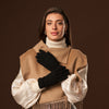 Florentina (black) - Handmade Italian knitted wool gloves with luxurious cashmere lining - Fratelli Orsini - Luxury Leather Gloves - Handmade in Italy - 4