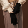 Florentina (black) - Handmade Italian knitted wool gloves with luxurious cashmere lining - Fratelli Orsini - Luxury Leather Gloves - Handmade in Italy - 5