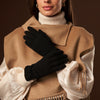 Florentina (black) - Handmade Italian knitted wool gloves with luxurious cashmere lining - Fratelli Orsini - Luxury Leather Gloves - Handmade in Italy - 6