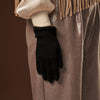 Florentina (black) - Handmade Italian knitted wool gloves with luxurious cashmere lining - Fratelli Orsini - Luxury Leather Gloves - Handmade in Italy - 7