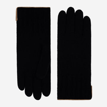Florentina (noir) - Gants en laine tricotée à la main, fabrication italienne, avec doublure luxueuse en cachemire