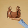 Ornella (cognac) - Italian calf leather women's crossbody bag (with shoulder strap)
