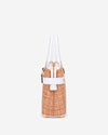 Gisella (white) - Women's Italian raffia handbag with calf leather belt