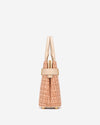 Gisella (light beige) - Women's Italian raffia handbag with calf leather belt