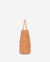 Elisabetta (light beige) - Women's Italian raffia mini bag with calf leather handle