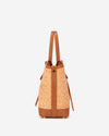 Simonetta (tan) - Women's Italian raffia handbag with calf leather trim