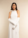 Gabriella (white) - Italian unlined 12-button length leather bridal / opera gloves - Fratelli Orsini - Luxury Leather Gloves - Handmade in Italy - 2