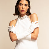 Gabriella (white) - Italian unlined 8-button length leather bridal / opera gloves- Fratelli Orsini - Luxury Leather Gloves - Handmade in Italy - 3