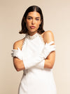 Gabriella (white) - Italian unlined 8-button length leather bridal / opera gloves- Fratelli Orsini - Luxury Leather Gloves - Handmade in Italy - 3