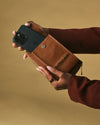 Giada (cognac) - Women's crossbody phone wallet with shoulder strap