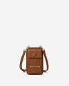 Giada (cognac) - Women's crossbody phone wallet with shoulder strap