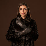 Gianetta (black) – Italian lambskin mittens with luxurious lambswool lining - Fratelli Orsini - Luxury Leather Gloves - Handmade in Italy - 4