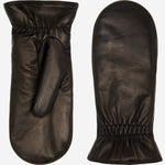Gianetta (black) – Italian lambskin mittens with luxurious lambswool lining - Fratelli Orsini - Luxury Leather Gloves - Handmade in Italy - 1