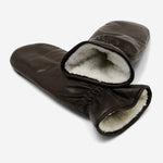 Gianetta (black) – Italian lambskin mittens with luxurious lambswool lining - Fratelli Orsini - Luxury Leather Gloves - Handmade in Italy - 2