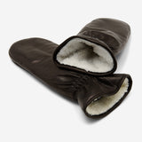 Gianetta (black) – Italian lambskin mittens with luxurious lambswool lining - Fratelli Orsini - Luxury Leather Gloves - Handmade in Italy - 2
