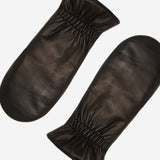 Gianetta (black) – Italian lambskin mittens with luxurious lambswool lining - Fratelli Orsini - Luxury Leather Gloves - Handmade in Italy - 3