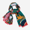 Giorgia (green/pink) - Soft and lightweight Italian foulard from pure silk