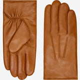 Giovanni (cognac) - Classic Italian lambskin leather gloves with cashmere lining
