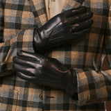 Giovanni (navy blue) - Classic Italian lambskin leather gloves with cashmere lining