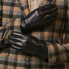 Giovanni (bleu marine) - Gants en cuir d'agneau italien classique avec doublure en cachemire