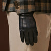 Giovanni (bleu marine) - Gants en cuir d'agneau italien classique avec doublure en cachemire