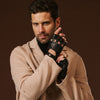 Giuseppe (Schwarz) - Italienische fingerlose Lammleder-Autohandschuhe