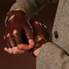Giuseppe (Braun) - Italienische fingerlose Lammleder-Autohandschuhe