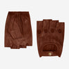 Giuseppe (Braun) - Italienische fingerlose Lammleder-Autohandschuhe