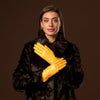 Isabella (yellow) - Italian lambskin leather gloves with luxurious cashmere lining - Fratelli Orsini - Luxury Leather Gloves - Handmade in Italy - 4