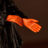 Isabella (orange) - Italian lambskin leather gloves with luxurious cashmere lining - Fratelli Orsini - Luxury Leather Gloves - Handmade in Italy - 5