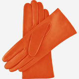 Isabella (orange) - Italian lambskin leather gloves with luxurious cashmere lining - Fratelli Orsini - Luxury Leather Gloves - Handmade in Italy - 2