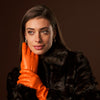 Isabella (orange) - Italian lambskin leather gloves with luxurious cashmere lining - Fratelli Orsini - Luxury Leather Gloves - Handmade in Italy - 8
