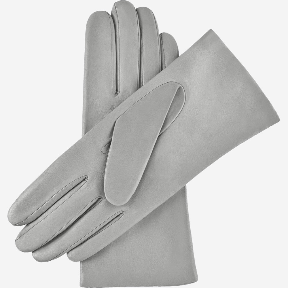 Isabella (grey) - Italian lambskin leather gloves with cashmere lining - Fratelli Orsini - Luxury Leather Gloves - Handmade in Italy - 2