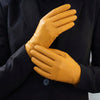 Isabella (yellow) - Italian lambskin leather gloves with cashmere lining