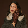 Isabella (braun) - italienische Lammlederhandschuhe mit Kaschmirfutter