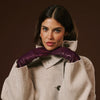 Isabella (aubergine) - Italienische Lammlederhandschuhe mit Kaschmirfutter