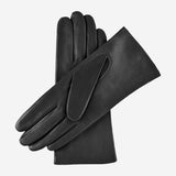 Isabella (black) - Italian lambskin leather gloves with cashmere lining & touchscreen feature