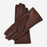 Isabella (brown) - Italian lambskin leather gloves with cashmere lining