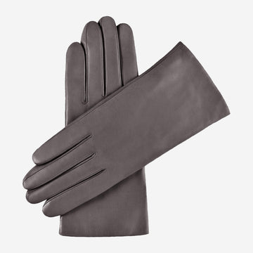 Isabella (dark grey) - Italian lambskin leather gloves with cashmere lining