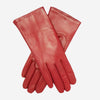 Isabella (rouge foncé) - Gants en cuir d'agneau italien avec doublure en cachemire